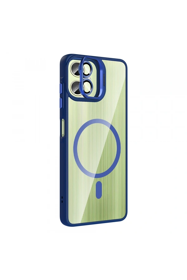 Galaxy A06 Kılıf Standlı ve Kamera Lens Hediyeli M-Safe Şarj Özellikli Zore Etro Kapak