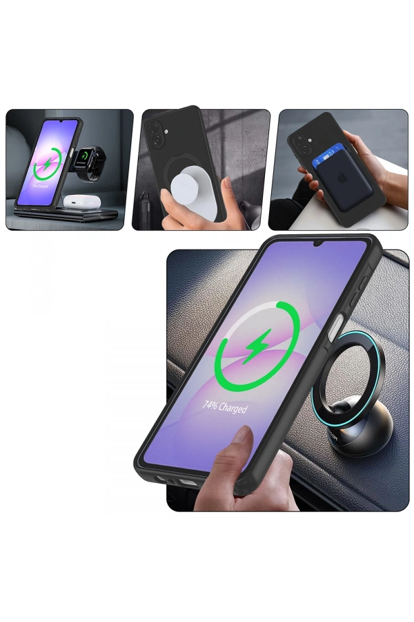 Galaxy A07 Kılıf M-safe Şarj Özellikli Standlı Zore Samara Kapak