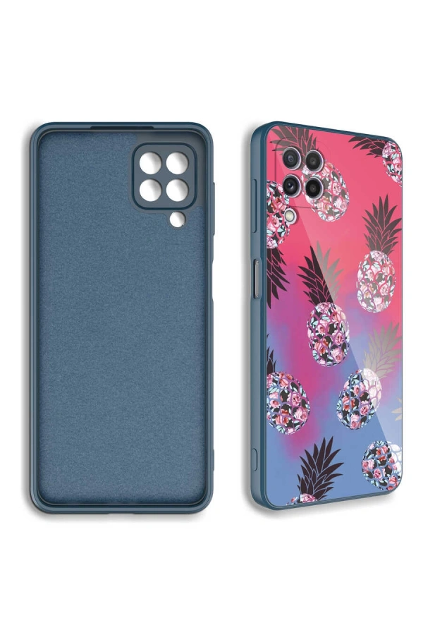 Galaxy A12 Kılıf Kamera Korumalı Desenli Sert Silikon Zore Epoksi Kapak