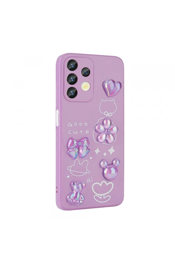 Galaxy A13 4G Kılıf Kabartma Figürlü Parlak Zore Toys Silikon Kapak