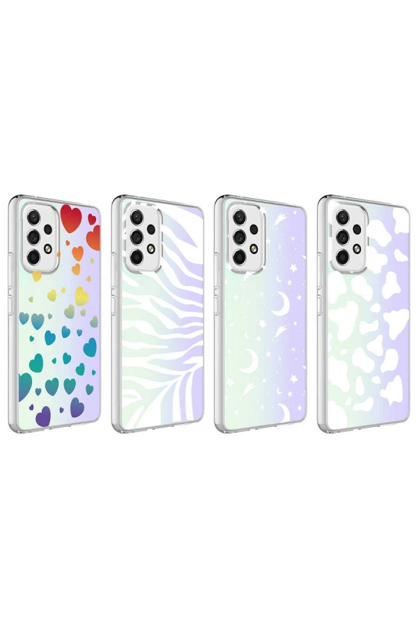 Galaxy A13 4G Kılıf Zore M-Blue Desenli Kapak