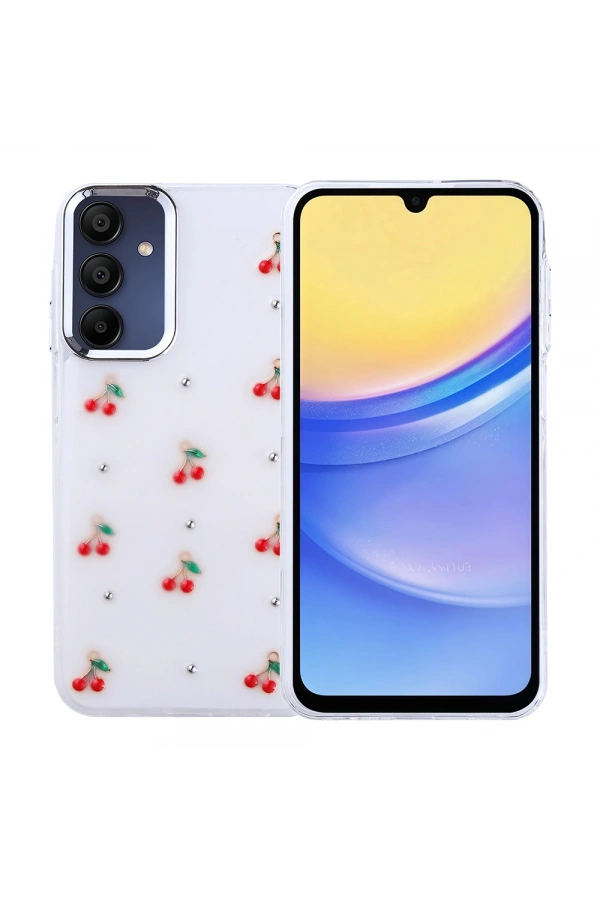 Galaxy A15 Kılıf Airbag Tasarımlı Simli Şeffaf Zore Kutup Kapak