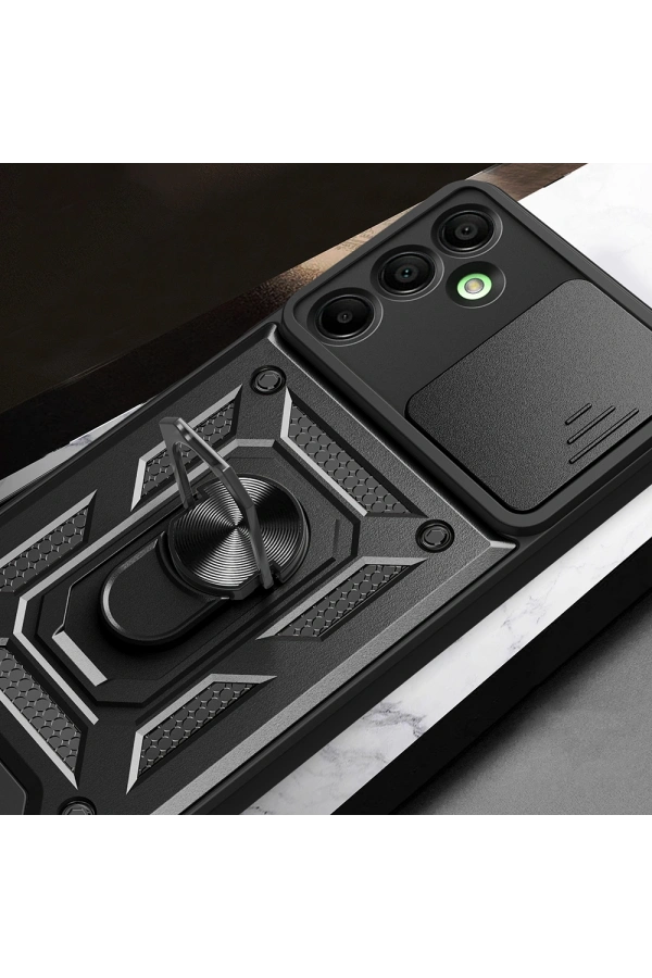 Galaxy A16 Kılıf Magnetik Standlı Kamera Korumalı Zore Sürgülü Vega Kapak