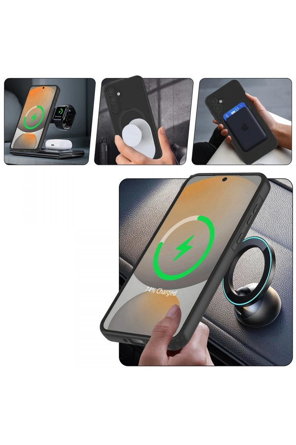 Galaxy A17 Kılıf M-safe Şarj Özellikli Standlı Zore Samara Kapak