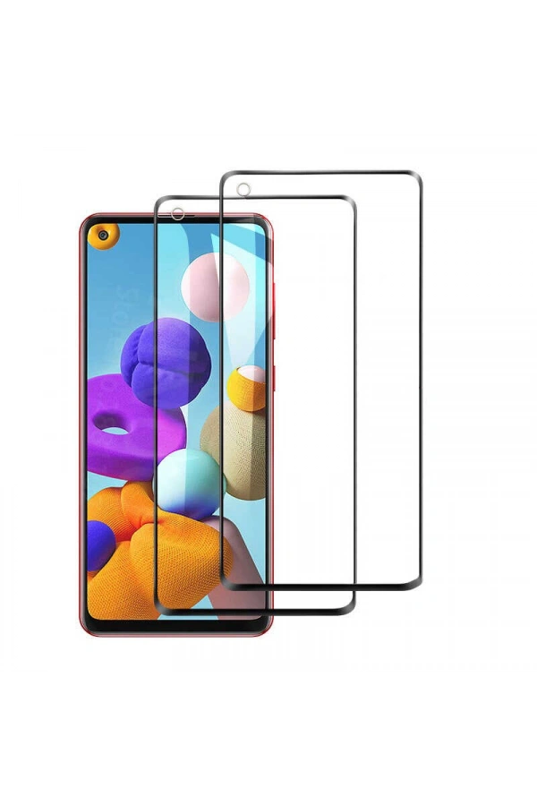 Galaxy A21 Zore Kenarları Kırılmaya Dayanıklı Cam Ekran Koruyucu