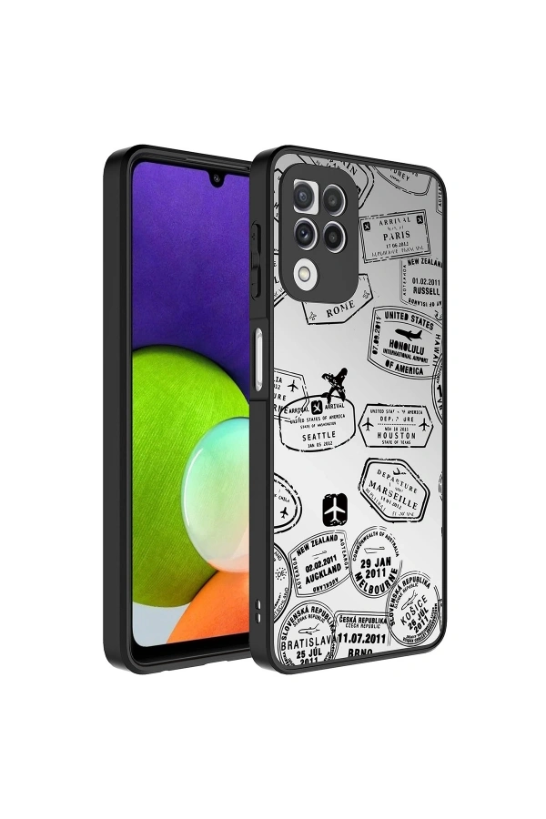 Galaxy A22 4G Kılıf Aynalı Desenli Kamera Korumalı Parlak Zore Mirror Kapak