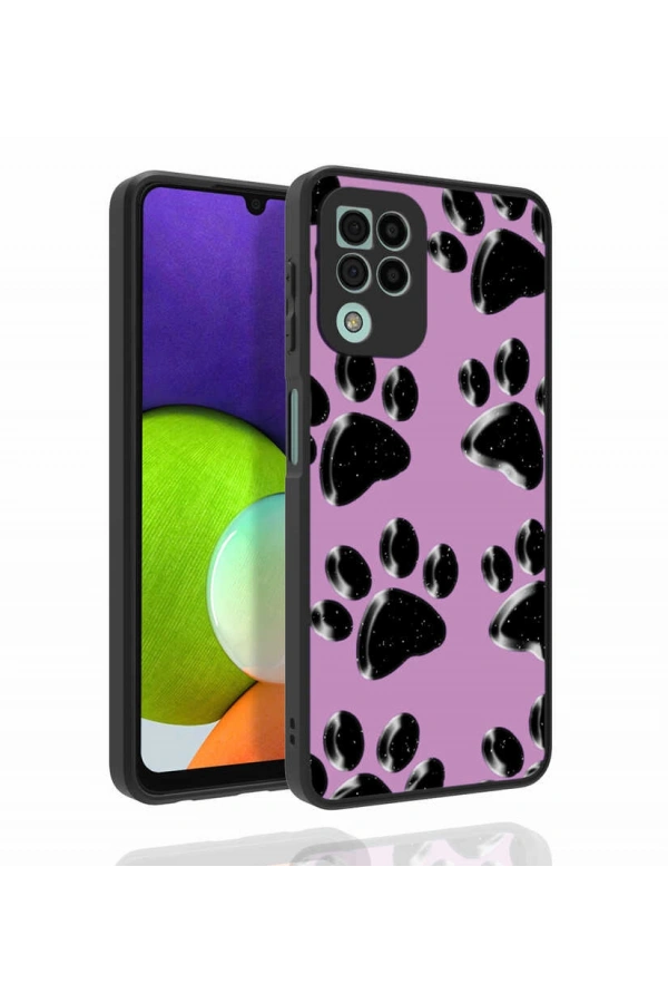 Galaxy A22 4G Kılıf Desenli Kamera Korumalı Parlak Zore Nora Kapak