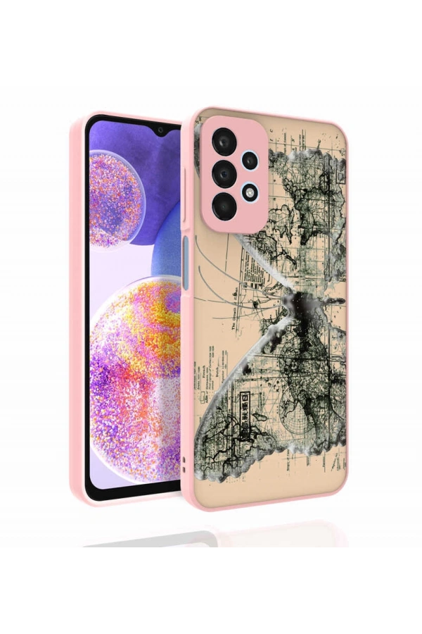 Galaxy A23 Kılıf Desenli Kamera Korumalı Parlak Zore Nora Kapak