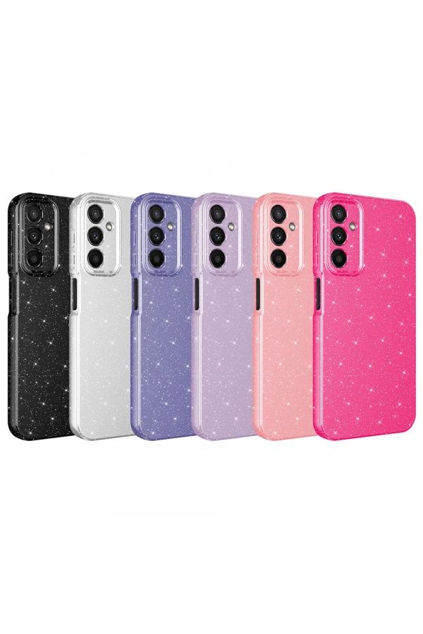 Galaxy A24 Kılıf Kamera Korumalı Simli Lüks Zore Koton Kapak