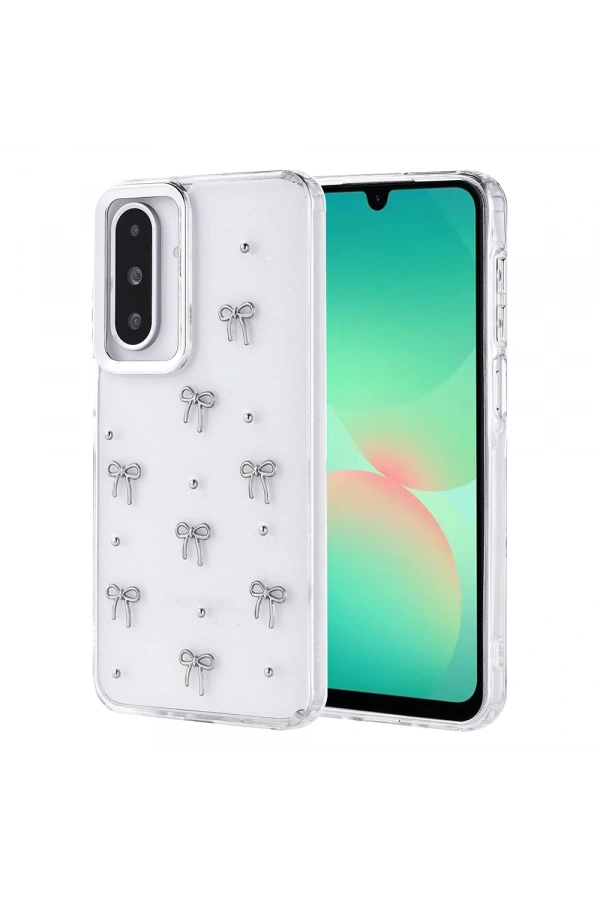 Galaxy A26 Kılıf Airbag Tasarımlı Simli Şeffaf Zore Kutup Kapak