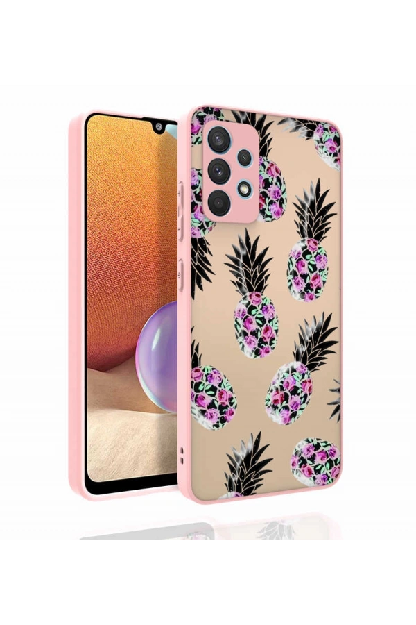 Galaxy A32 4G Kılıf Desenli Kamera Korumalı Parlak Zore Nora Kapak