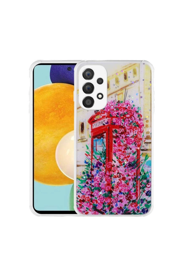 Galaxy A32 4G Kılıf Simli Desenli Kamera Korumalı Parlak Zore Popy Kapak