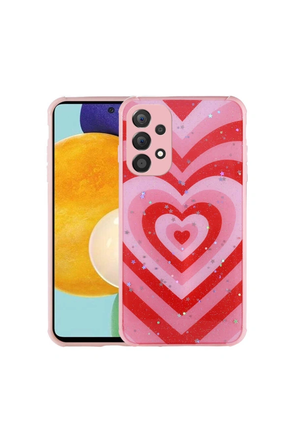 Galaxy A33 5G Kılıf Simli Desenli Kamera Korumalı Parlak Zore Popy Kapak