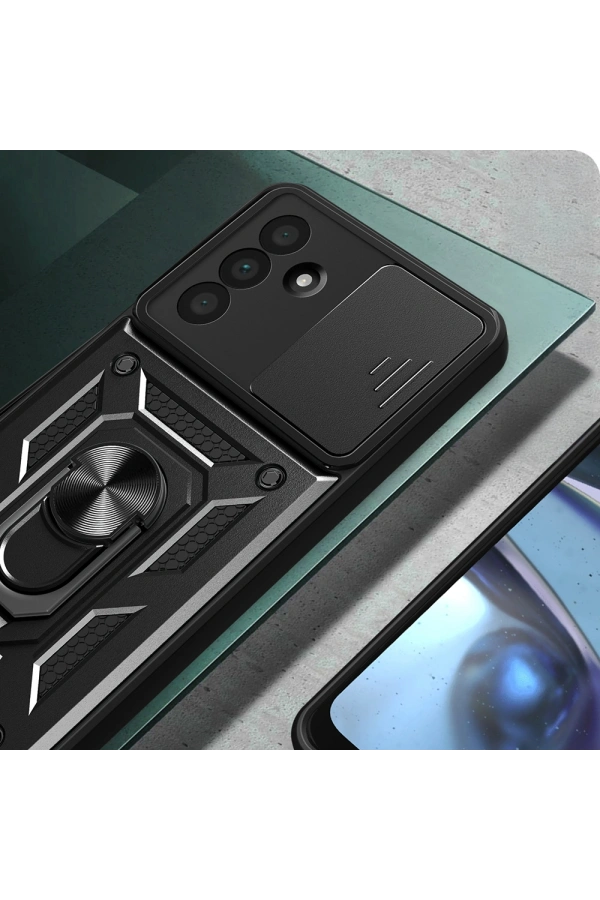 Galaxy A36 Kılıf Magnetik Standlı Kamera Korumalı Zore Sürgülü Vega Kapak