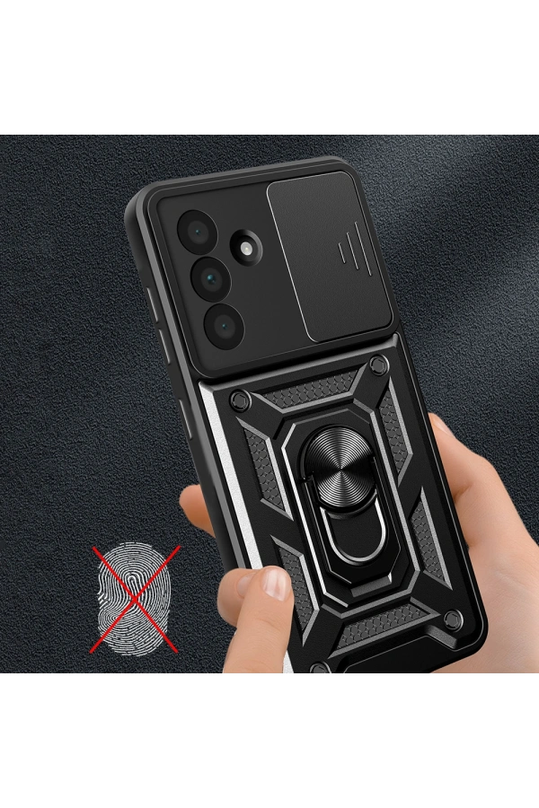 Galaxy A36 Kılıf Magnetik Standlı Kamera Korumalı Zore Sürgülü Vega Kapak