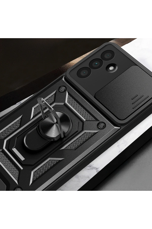 Galaxy A36 Kılıf Magnetik Standlı Kamera Korumalı Zore Sürgülü Vega Kapak