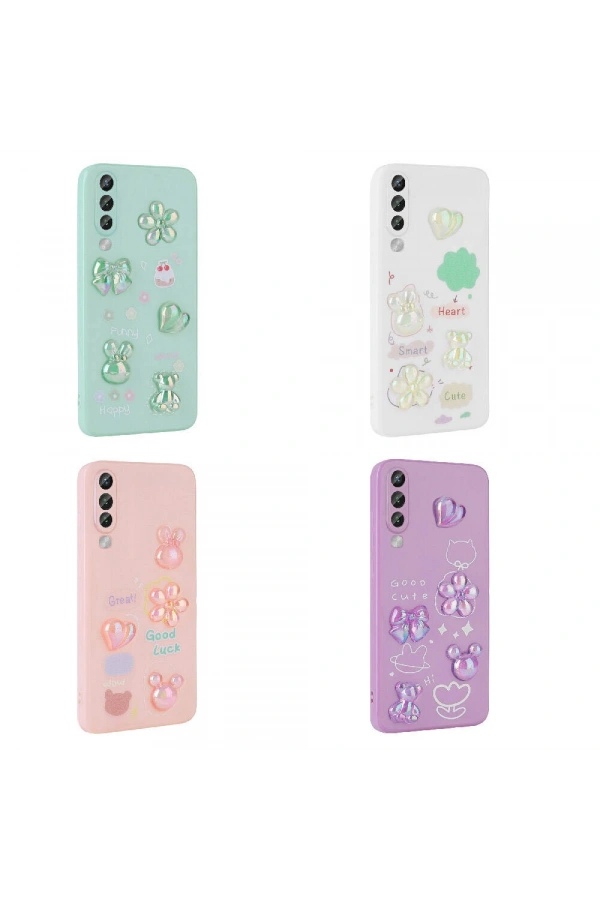 Galaxy A50 Kılıf Kabartma Figürlü Parlak Zore Toys Silikon Kapak