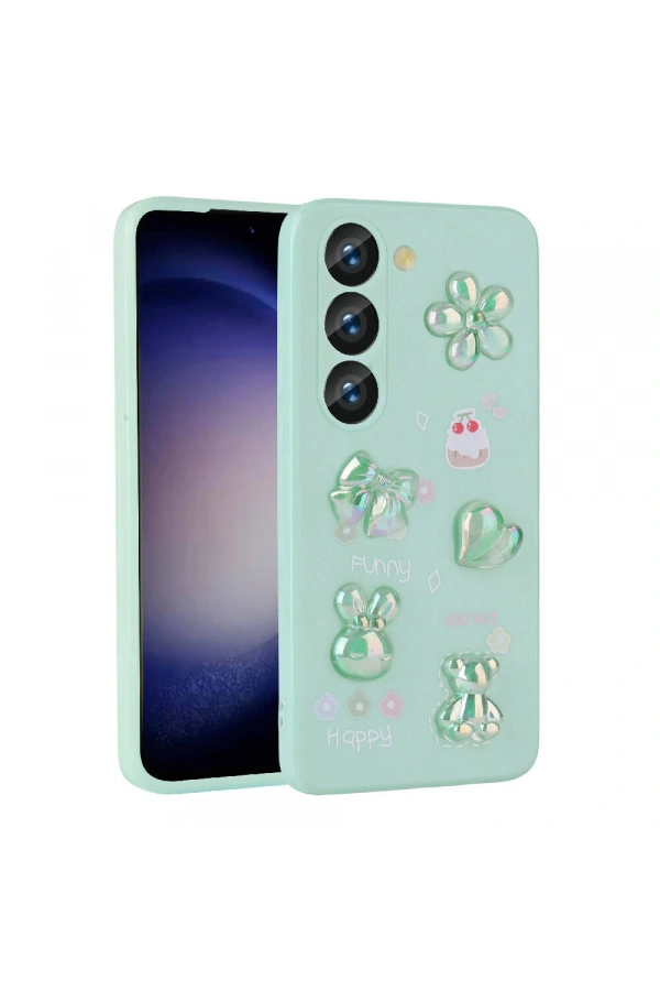 Galaxy A54 Kılıf Kabartma Figürlü Parlak Zore Toys Silikon Kapak