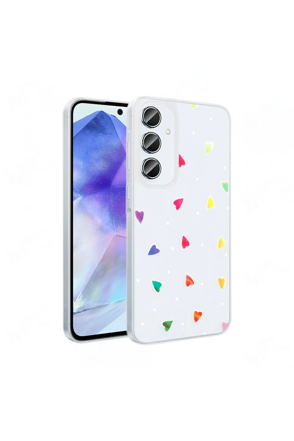 Galaxy A55 Kılıf Şeffaf Figürlü Zore Folk Sert Kapak