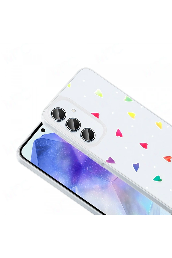 Galaxy A55 Kılıf Şeffaf Figürlü Zore Folk Sert Kapak