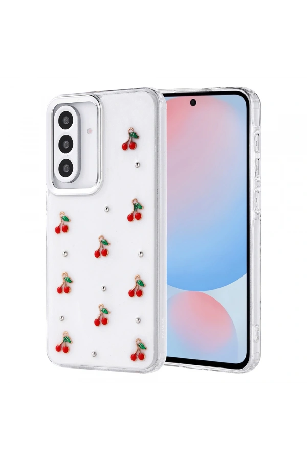 Galaxy A56 Kılıf Airbag Tasarımlı Simli Şeffaf Zore Kutup Kapak