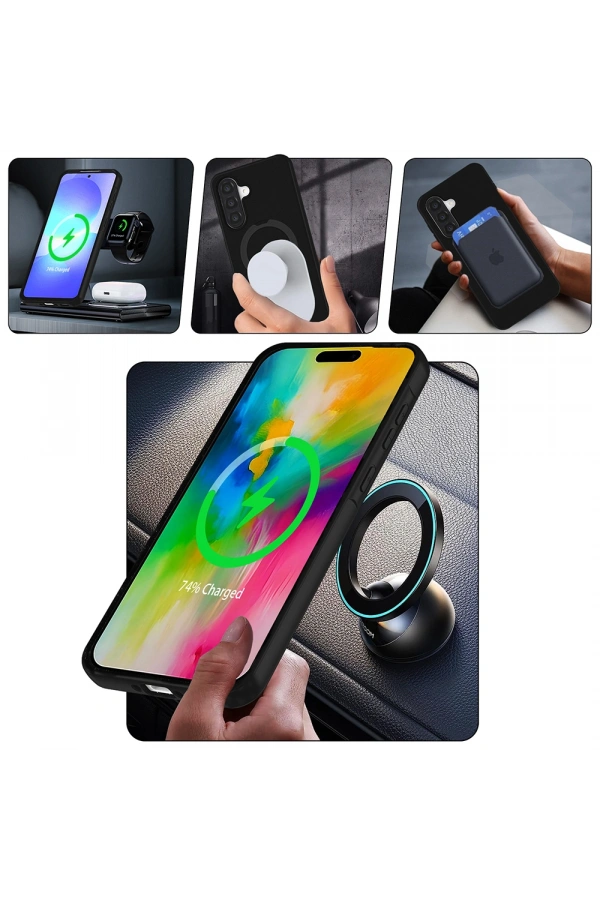 Galaxy A56 Kılıf M-safe Şarj Özellikli Standlı Zore Samara Kapak