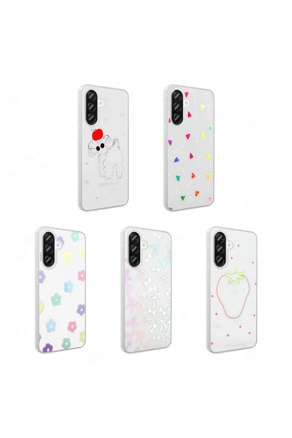 Galaxy A56 Kılıf Şeffaf Figürlü Zore Folk Sert Kapak