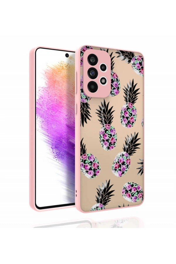 Galaxy A73 Kılıf Desenli Kamera Korumalı Parlak Zore Nora Kapak