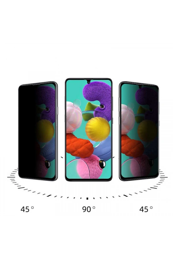 Galaxy A91 (S10 Lite) Zore New 5D Privacy Temperli Ekran Koruyucu