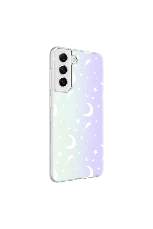 Galaxy S21 FE Kılıf Zore M-Blue Desenli Kapak