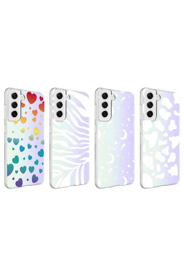 Galaxy S21 FE Kılıf Zore M-Blue Desenli Kapak