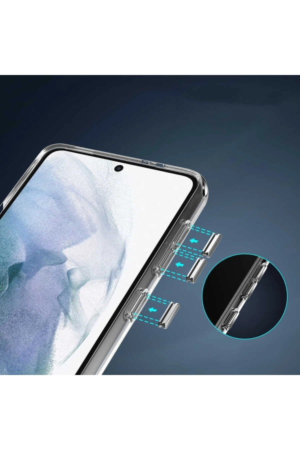 Galaxy S21 Ultra Kılıf Standlı Şeffaf Silikon Zore L-Stand Kapak