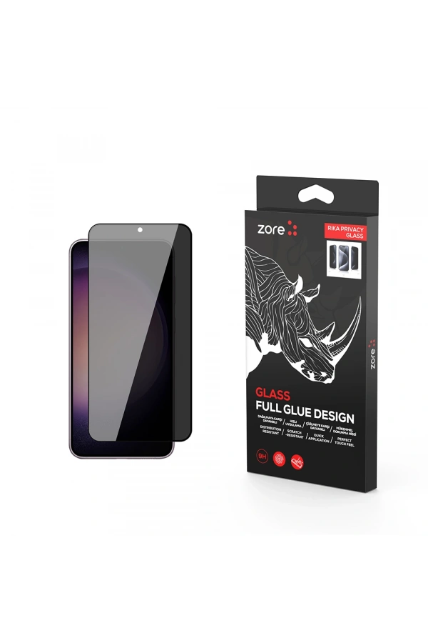 Galaxy S22 Zore Rika Premium Privacy Temperli Cam Ekran Koruyucu