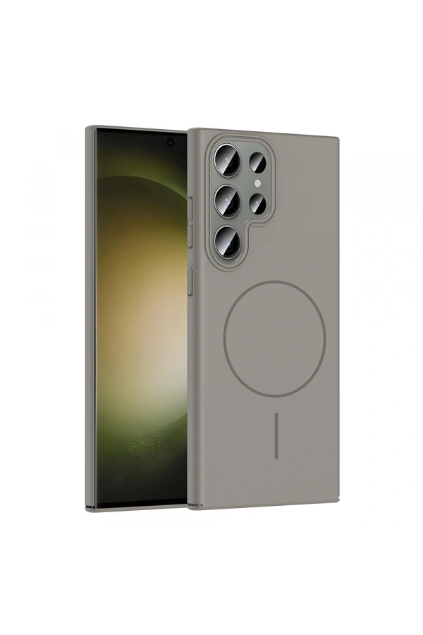 Galaxy S23 Ultra Kılıf M-safe Şarj Özellikli Zore Ruby Sert Kapak