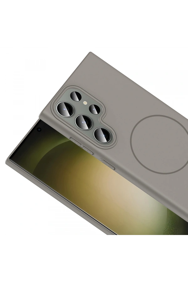 Galaxy S23 Ultra Kılıf M-safe Şarj Özellikli Zore Ruby Sert Kapak