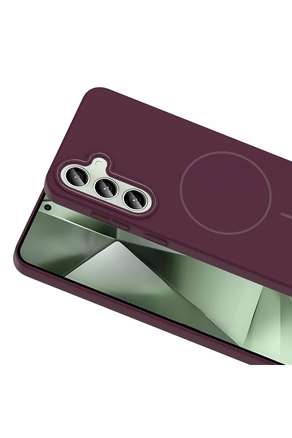 Galaxy S24 FE Kılıf M-safe Şarj Özellikli Zore Ruby Sert Kapak