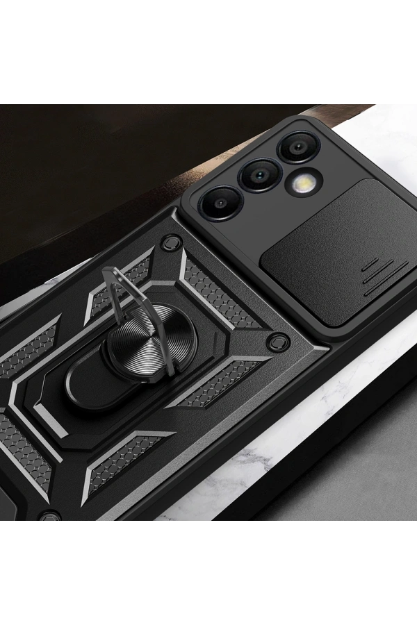 Galaxy S24 FE Kılıf Magnetik Standlı Kamera Korumalı Zore Sürgülü Vega Kapak