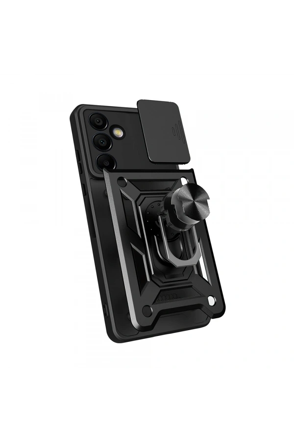 Galaxy S24 FE Kılıf Magnetik Standlı Kamera Korumalı Zore Sürgülü Vega Kapak