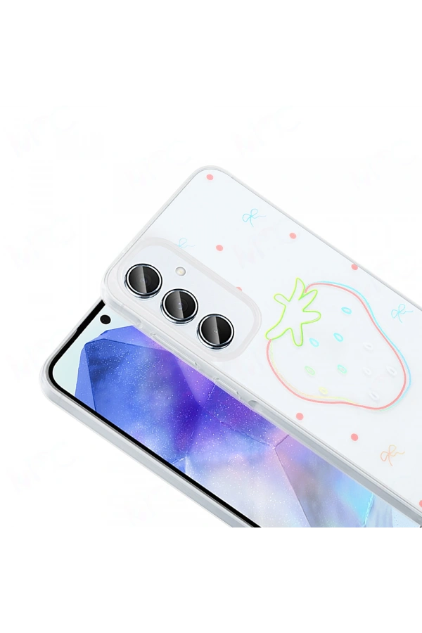 Galaxy S24 FE Kılıf Şeffaf Figürlü Zore Folk Sert Kapak
