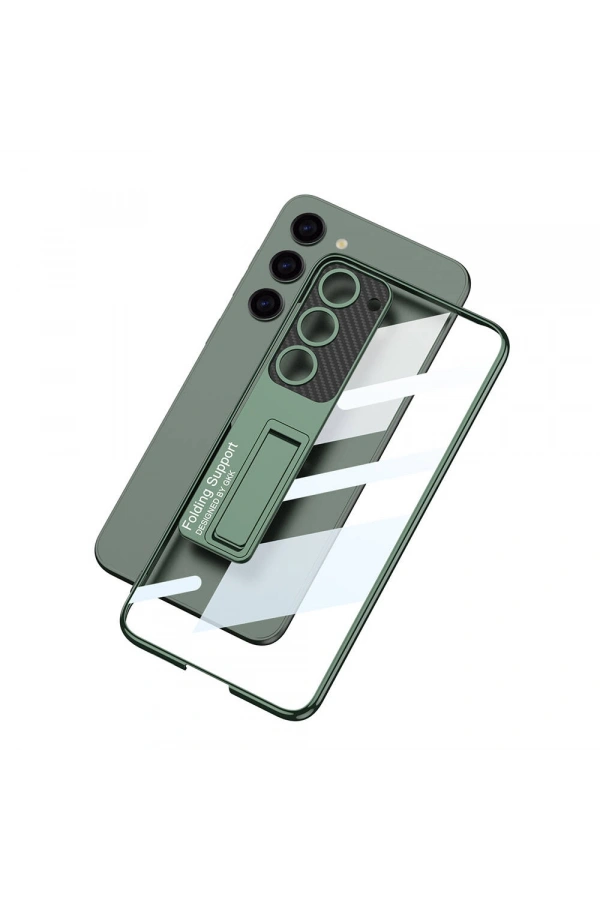 Galaxy S24 Kılıf Kamera Korumalı Şeffaf Tasarımlı Zore Lego Standlı Kapak