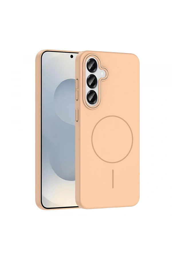 Galaxy S24 Kılıf M-safe Şarj Özellikli Zore Ruby Sert Kapak