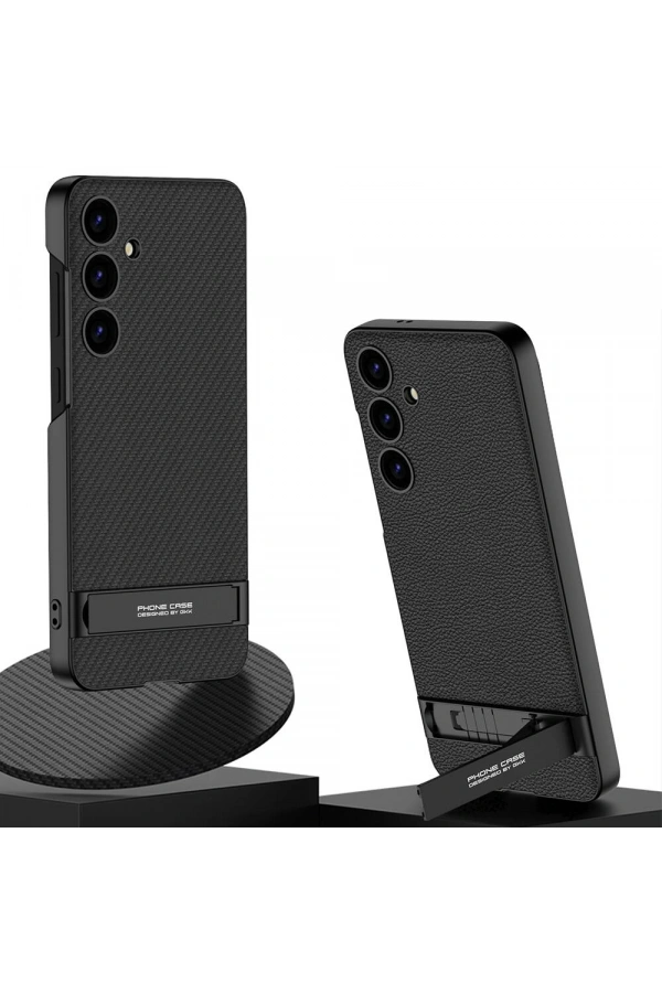 Galaxy S24 Kılıf Zore Kamera Korumalı Leather Dikey Standlı Ays Kapak