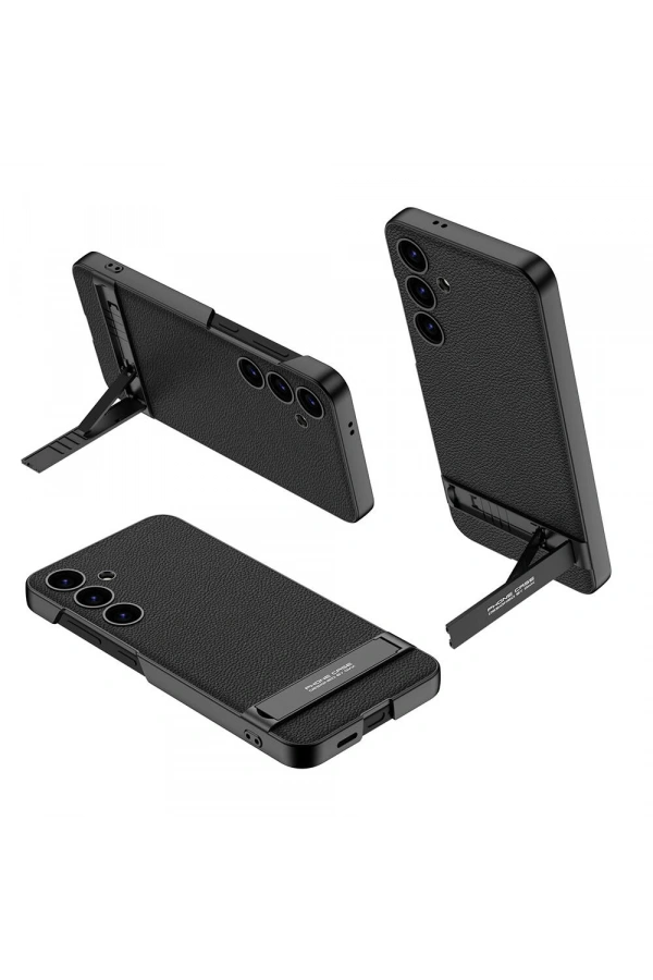Galaxy S24 Kılıf Zore Kamera Korumalı Leather Dikey Standlı Ays Kapak