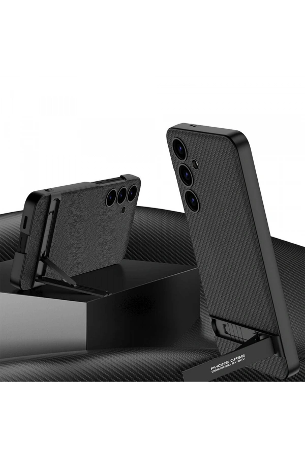 Galaxy S24 Kılıf Zore Kamera Korumalı Leather Dikey Standlı Ays Kapak
