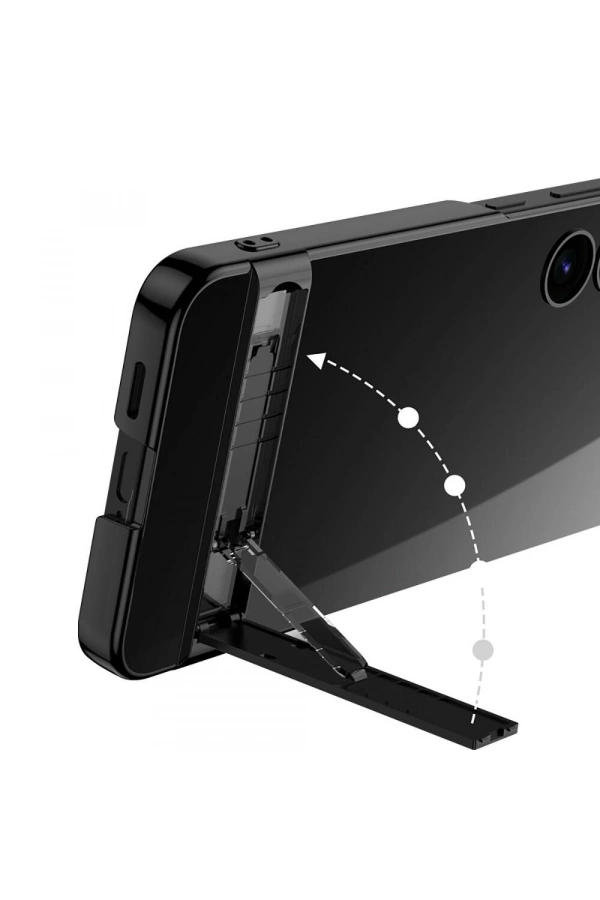 Galaxy S24 Kılıf Zore Kamera Korumalı Şeffaf Dikey Standlı Ays Kapak