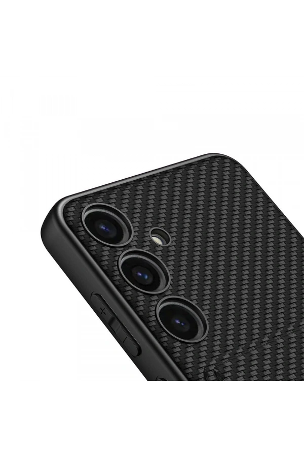 Galaxy S24 Suni Deri Arka Yüzey Zore Kartlıklı Kıpta Silikon Kapak