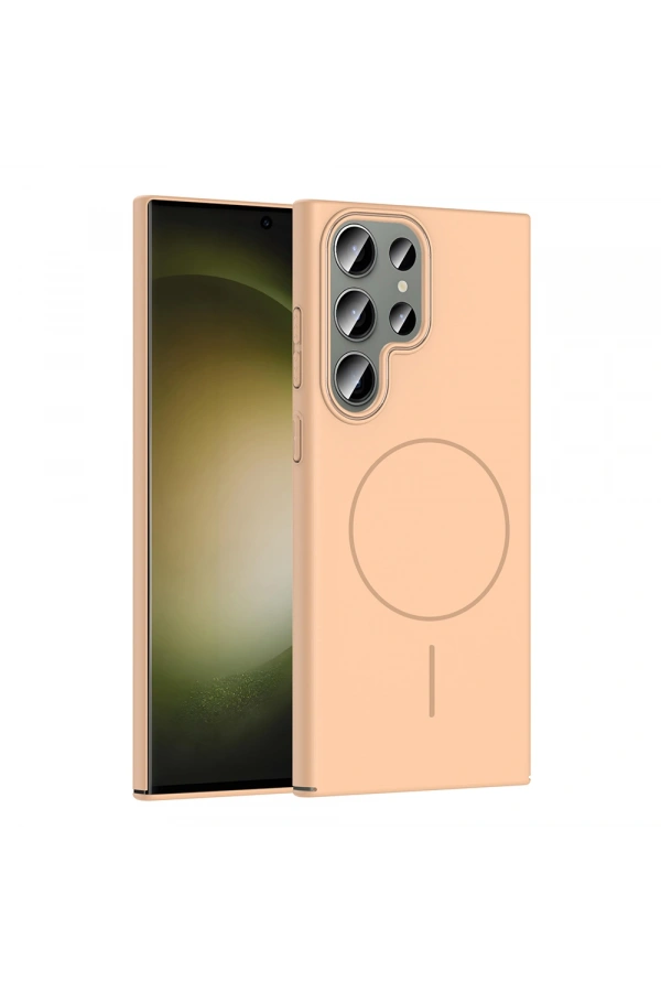 Galaxy S24 Ultra Kılıf M-safe Şarj Özellikli Zore Ruby Sert Kapak