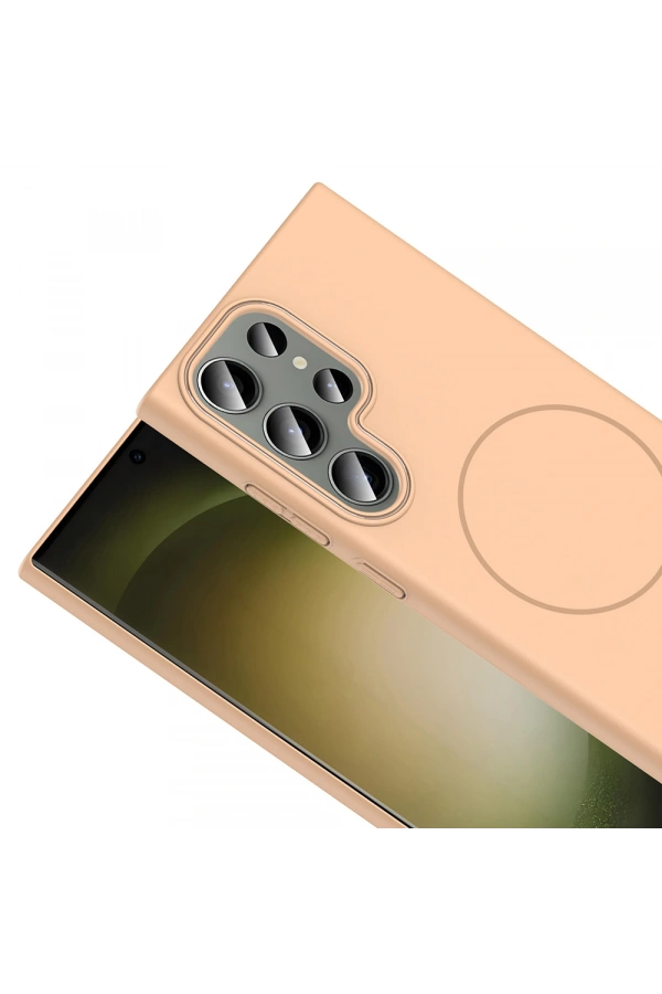 Galaxy S24 Ultra Kılıf M-safe Şarj Özellikli Zore Ruby Sert Kapak