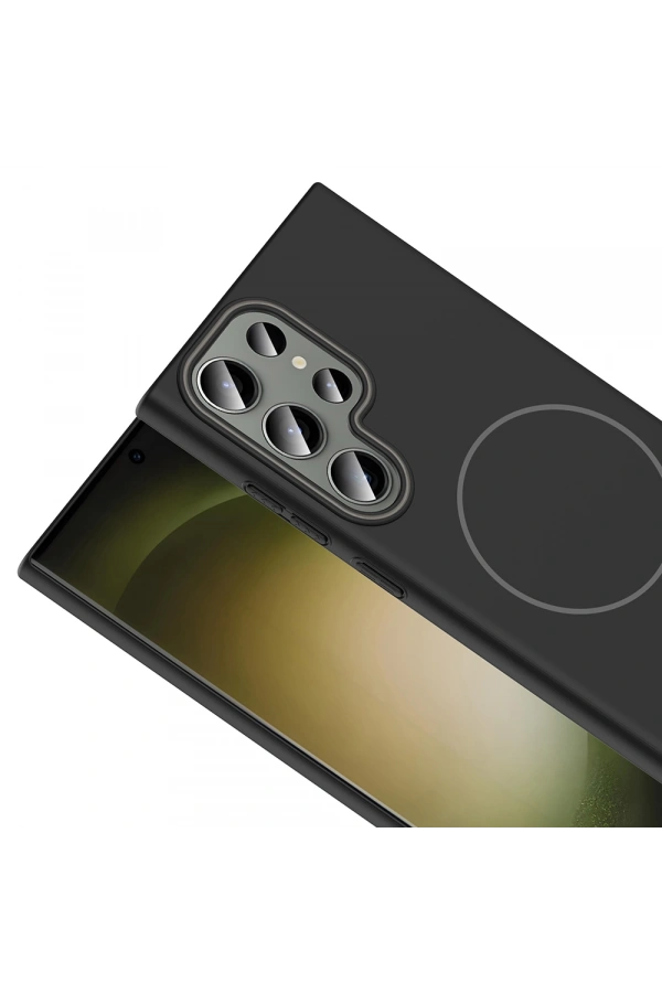 Galaxy S24 Ultra Kılıf M-safe Şarj Özellikli Zore Ruby Sert Kapak