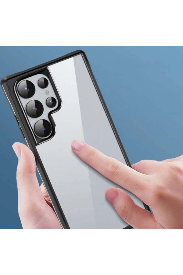 Galaxy S24 Ultra Kılıf Şeffaf Sert PC Arka Yüzey Tasarımlı Zore Edo Kapak